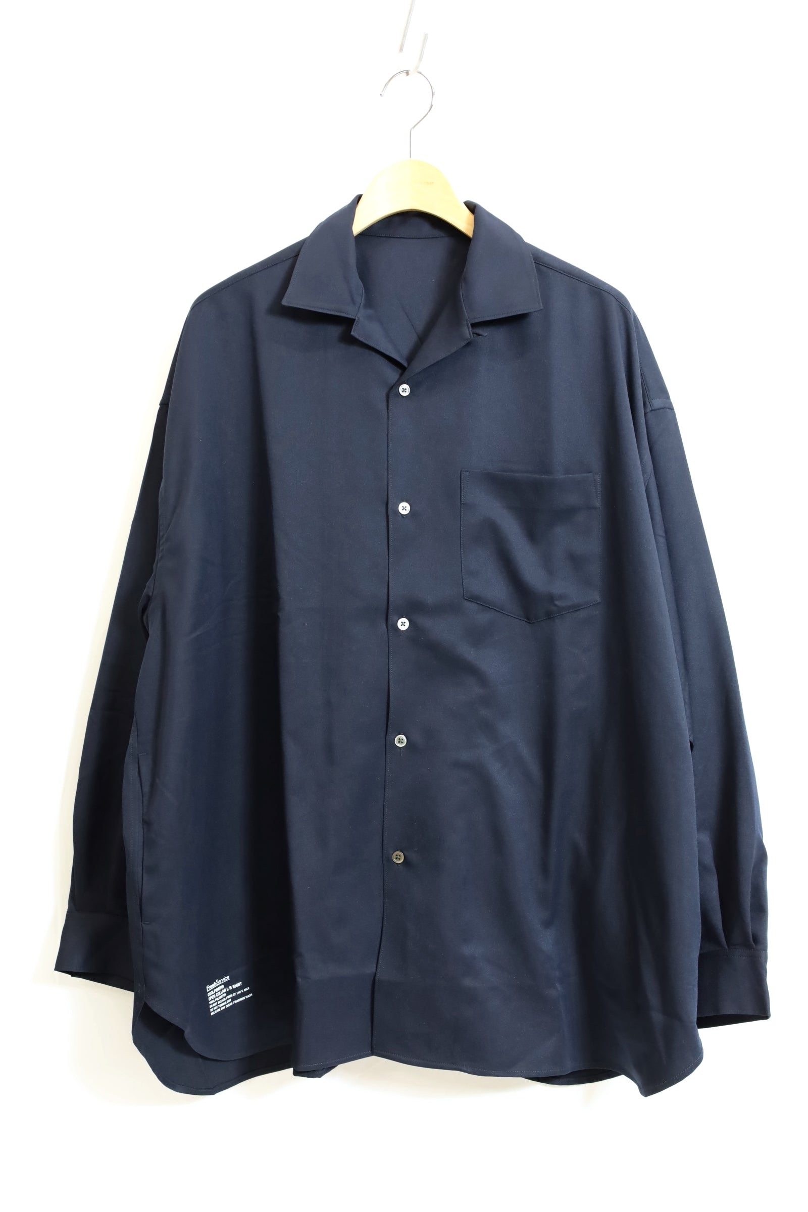 Fresh Service / COOLFIBER OPEN COLLAR L/S SHIRT - Navy – redtriangle