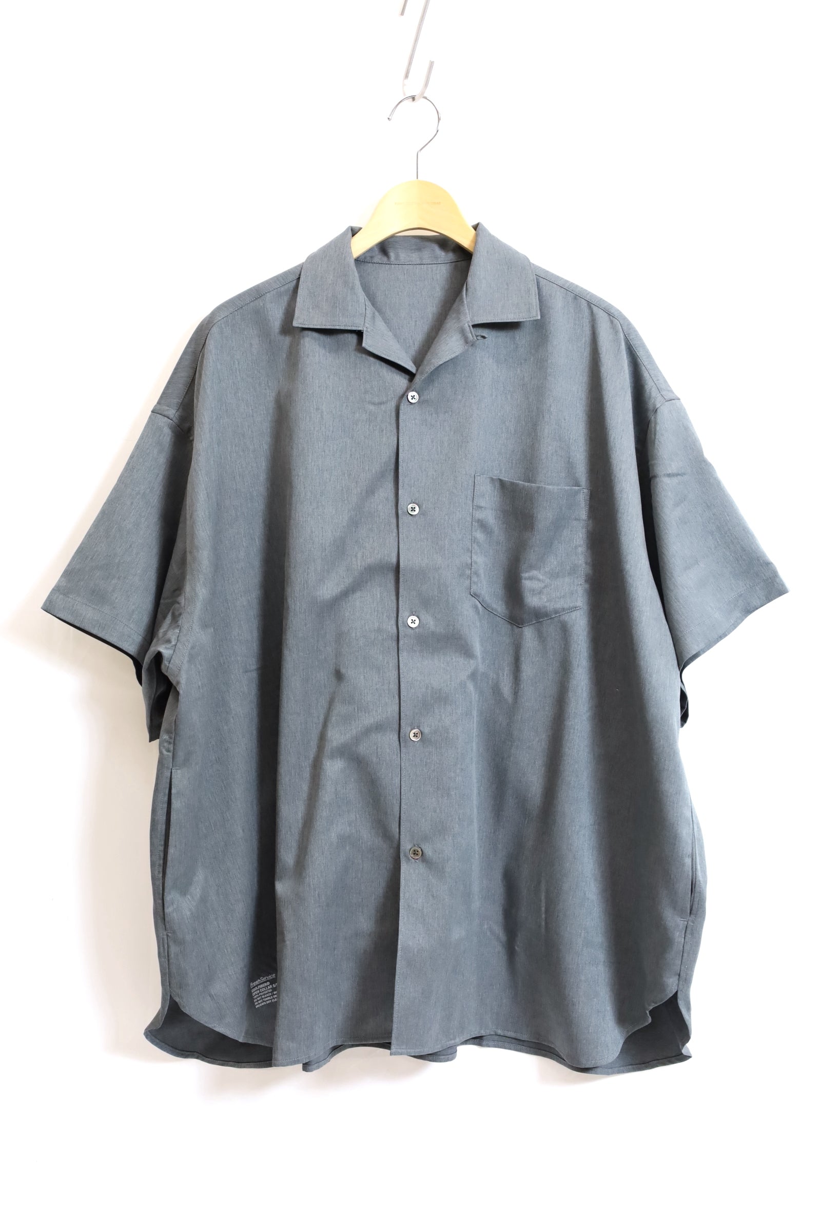 【フランス製】EQUIPMENT Open Collar Gray Shirts Fresh Service / COOLFIBER OPEN COLLAR S/S SHIRT - H.Gray