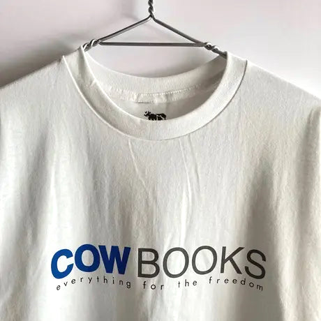 COW BOOKS /  COWBOOKS T-shirt -1st Logo /White×Blue