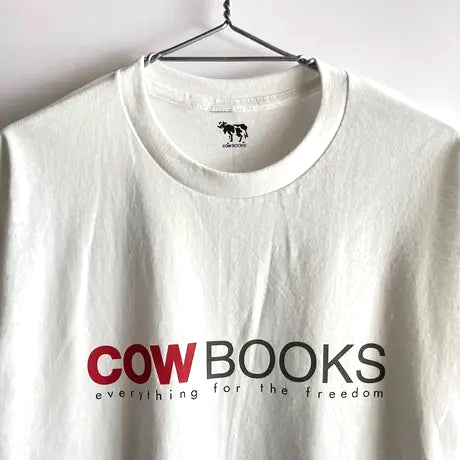 COW BOOKS /  COWBOOKS T-shirt -1st Logo /White×Red