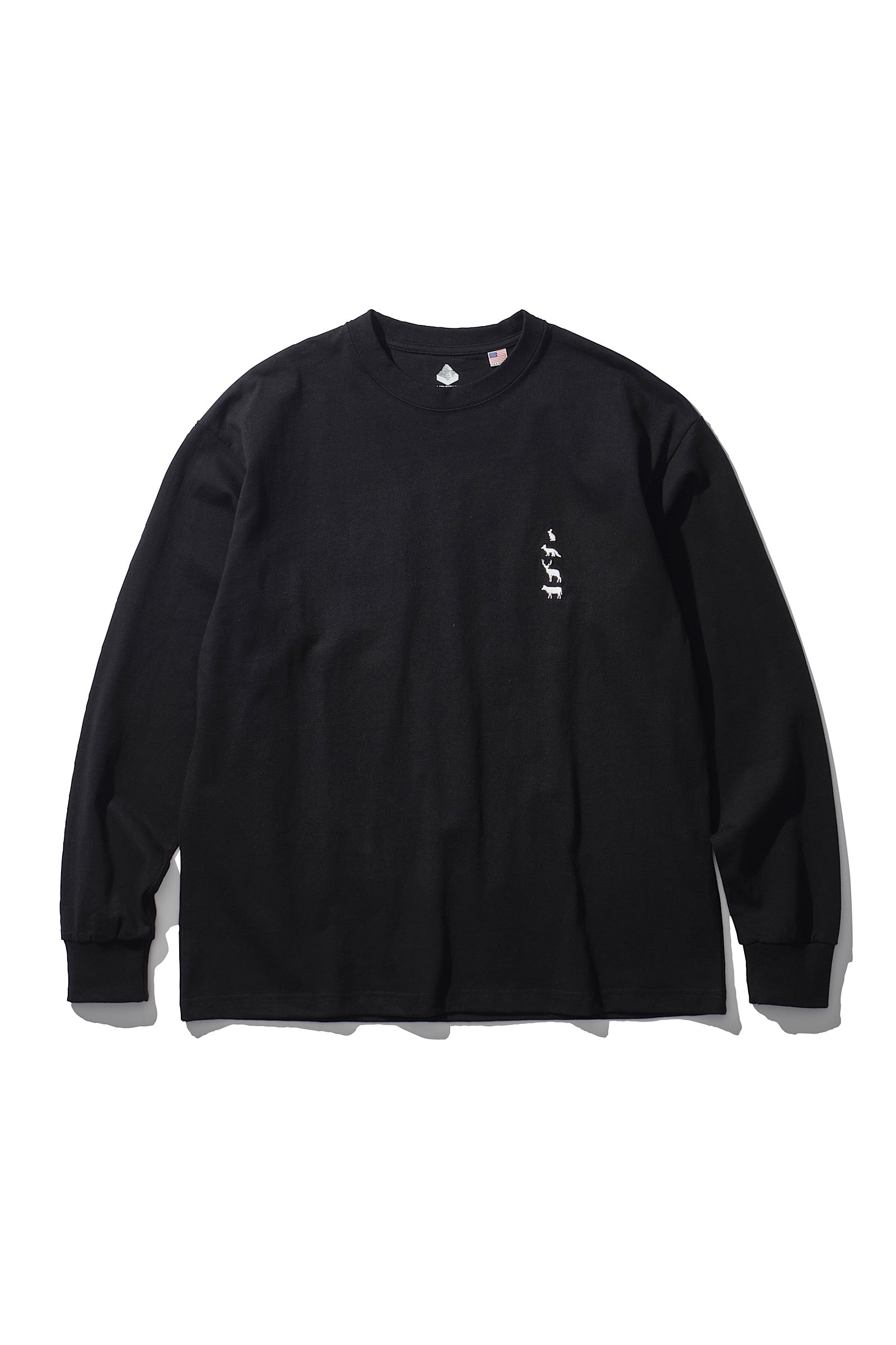 マウンテンリサーチ 動物刺繍 ロンTシャツ Mountain Research / Animal L/S Tee - Black – redtriangle