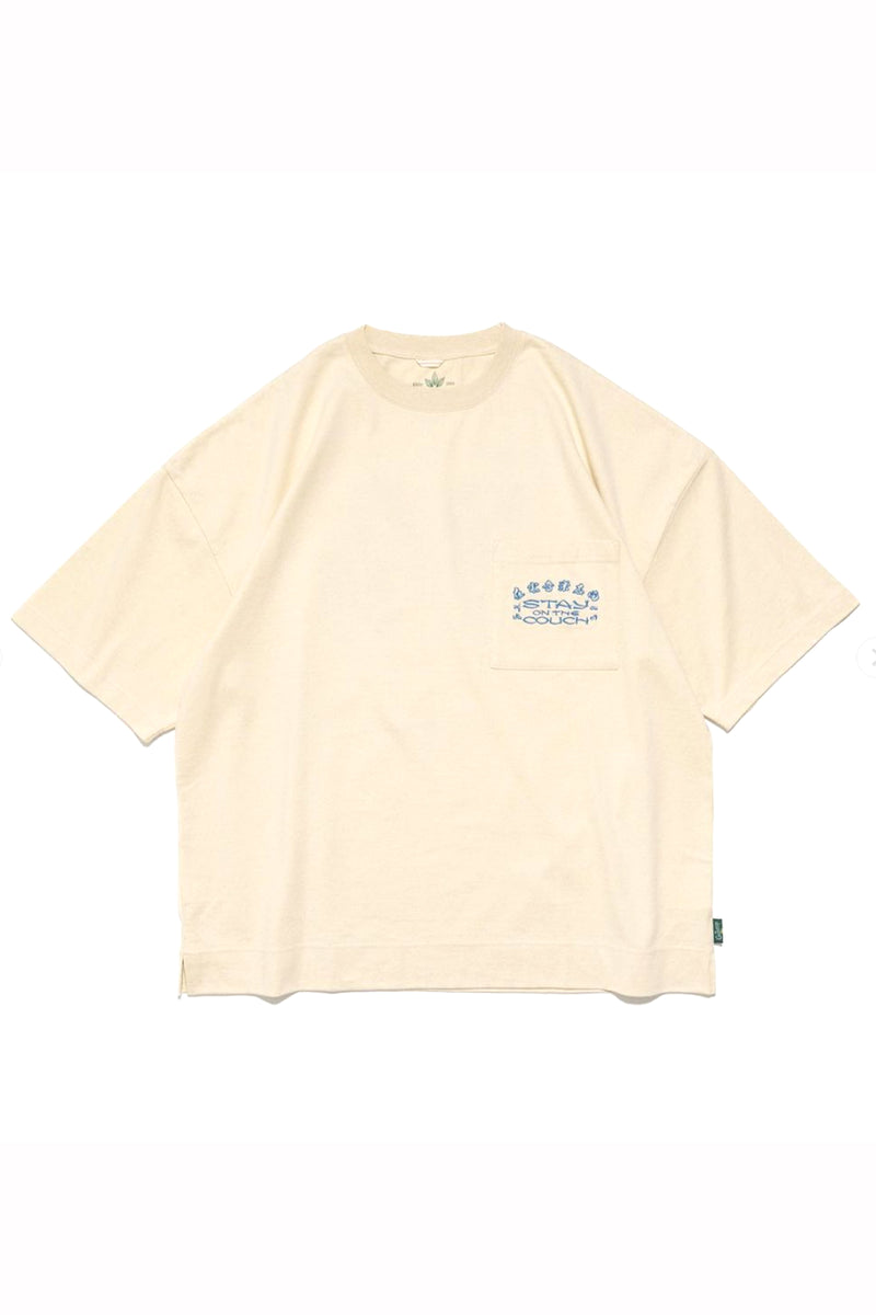 TACOMA FUJI RECORDS / STAY ON THE COUCH WIDE SLIT TEE designed by Moola (YANGGAO)-Oatmeal