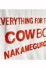 COW BOOKS / Book Vendor T-shirt-White×Orange