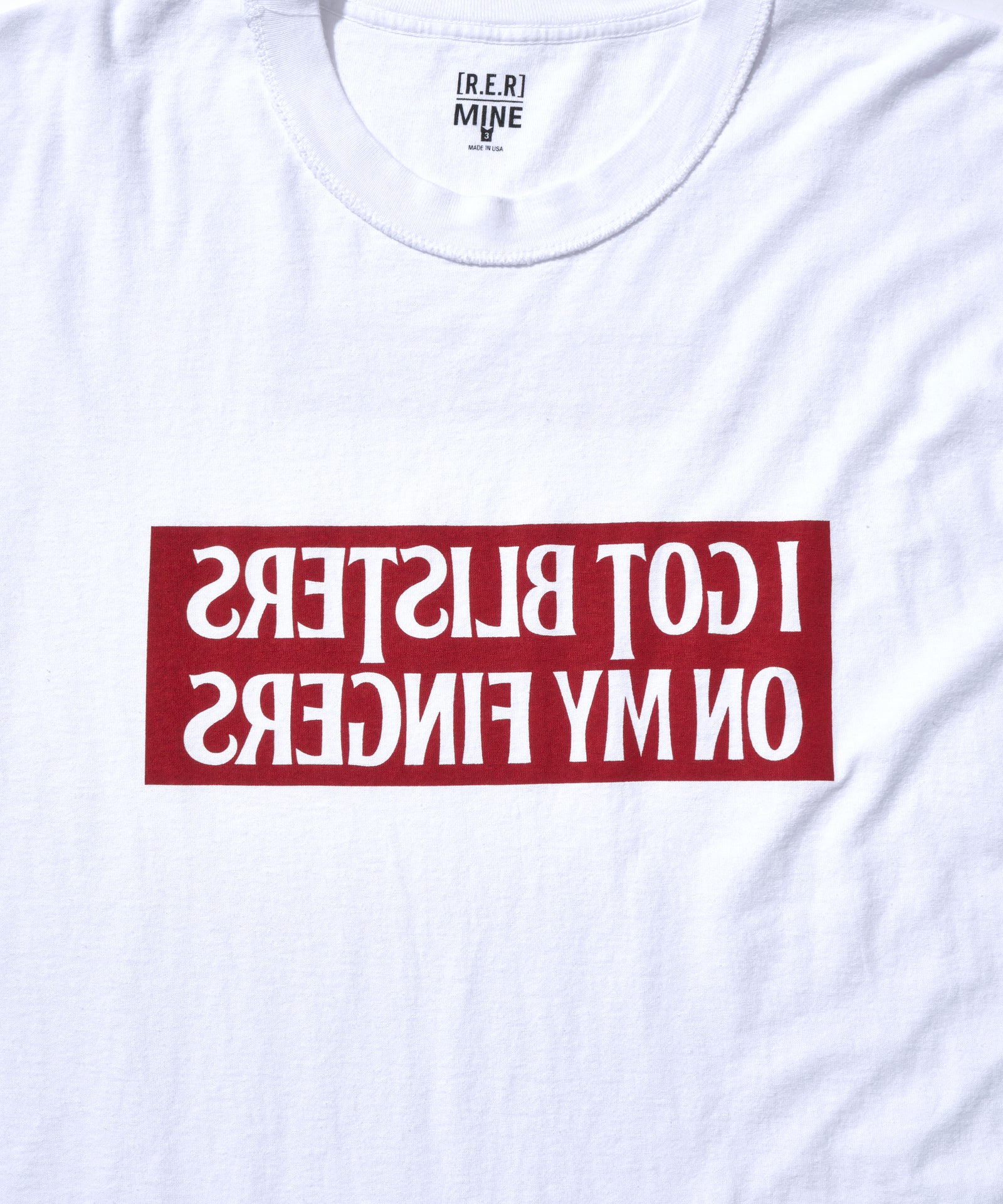 Riding Equipment Research / Reverse Logo Tee (MINE) - White*Red