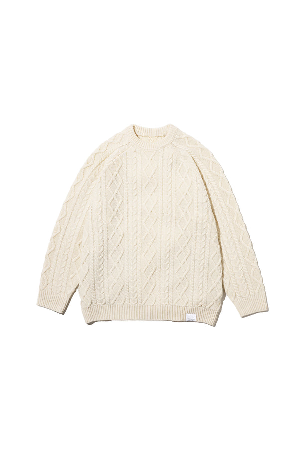Fresh Service /  SHETLAND WOOL x SOLOTEX® TECH FISHERMAN SWEATER  - Ivory