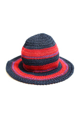 White Mountaineering / Paper/Cotton Knittd Crusher Hat-Navy