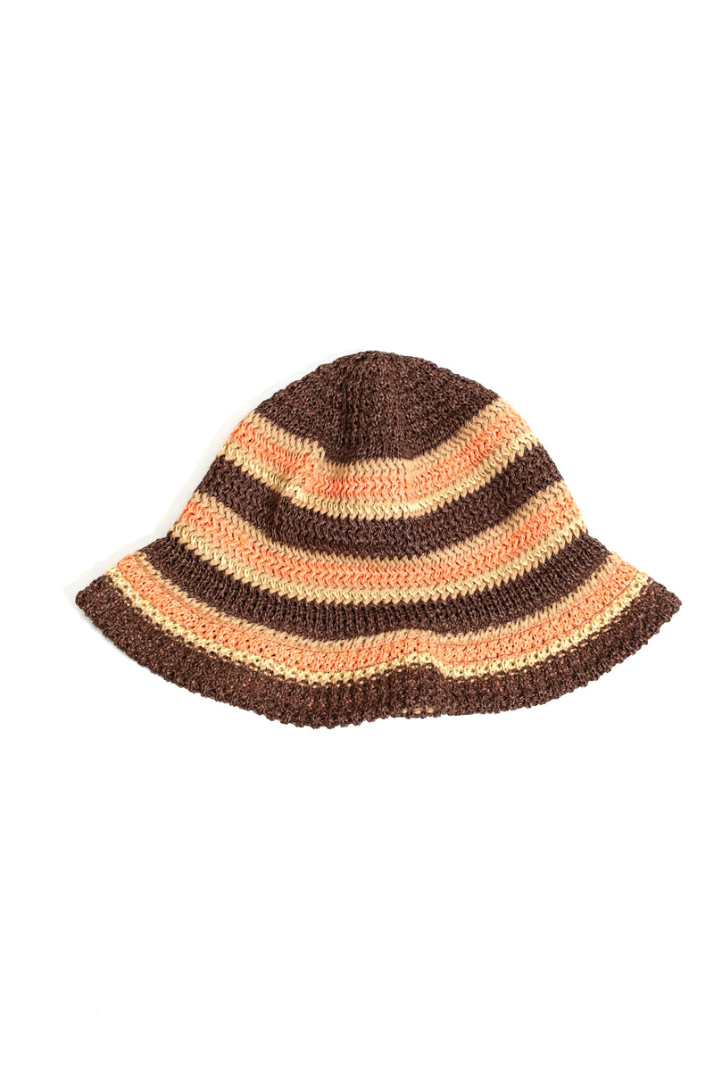 White Mountaineering / Paper/Cotton Knittd Crusher Hat-Brown