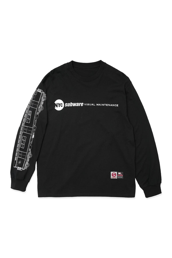 SUBWARE  / MARQUEE LOGO LONG SLEEVE TEE - BLACK