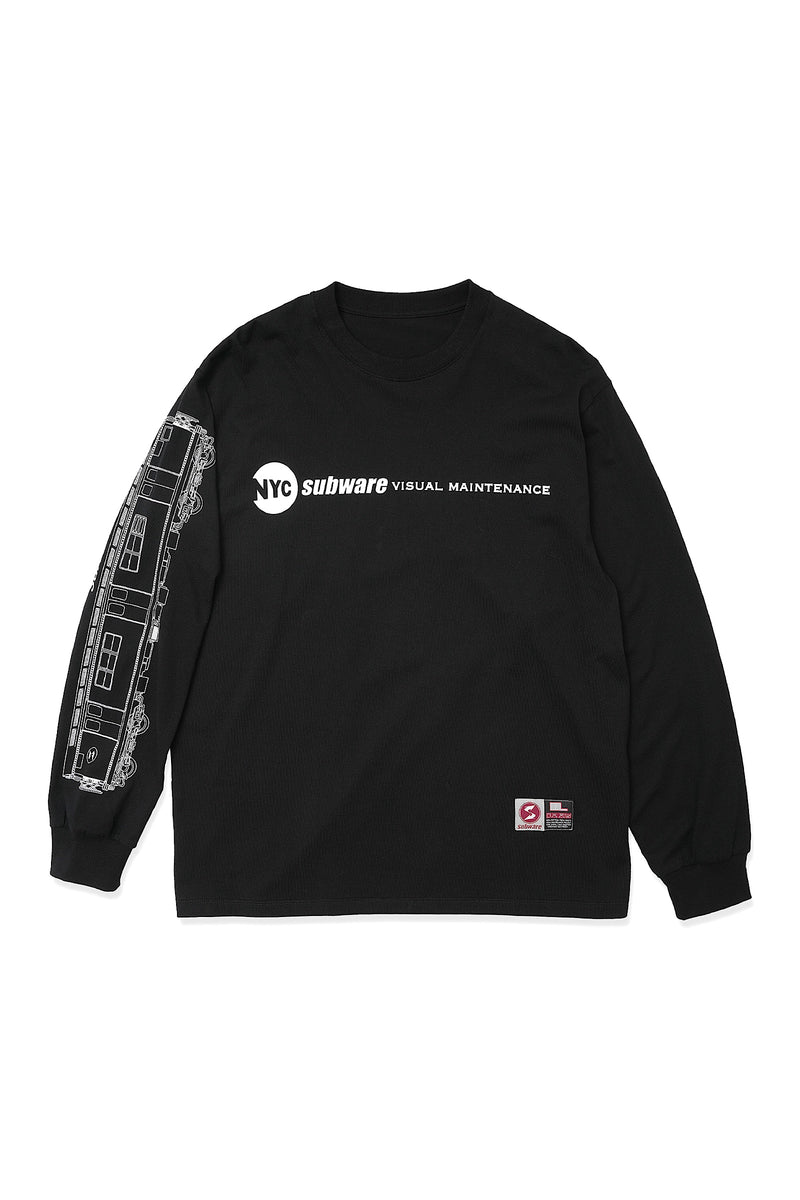 SUBWARE  / MARQUEE LOGO LONG SLEEVE TEE - BLACK