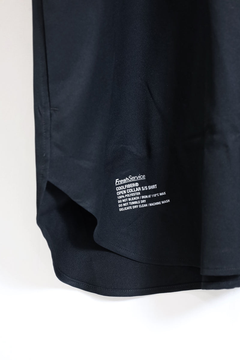 Fresh Service / COOLFIBER OPEN COLLAR S/S SHIRT - Black