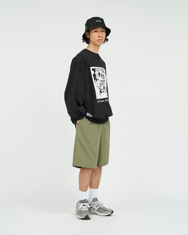 Fresh Service / AS×FS LIGHT OZ CREW NECK "LITHOGRAPH" - BLACK
