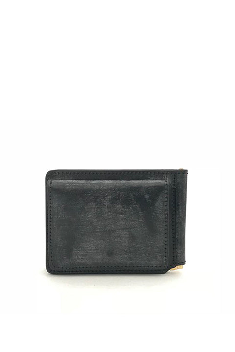 RE.ACT/Bridle Leather Money Clip Wallet-Black