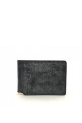 RE.ACT/Bridle Leather Money Clip Wallet-Black