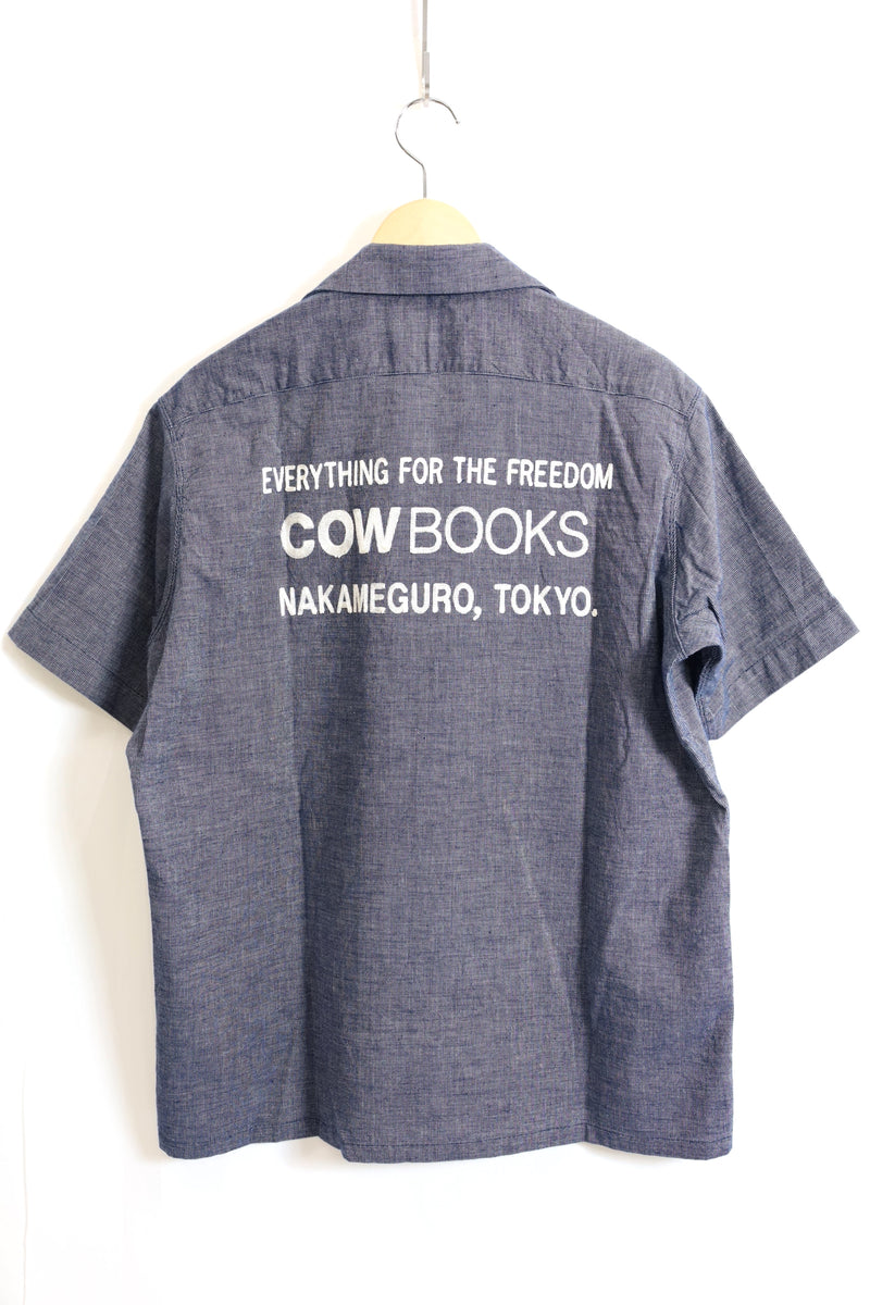COW BOOKS / Open Collar Shirt-Light Blue