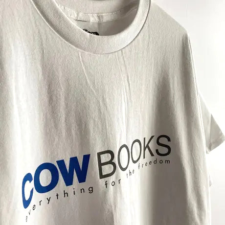 COW BOOKS /  COWBOOKS T-shirt -1st Logo /White×Blue