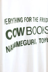 COW BOOKS / Raglan Sleeve T-shirt-White×Green