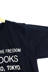COW BOOKS / Raglan Sleeve T-shirt-Black×Ivory