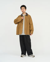 Fresh Service /  COTTON CANVAS LEATHER COLLAR WORK JACKET - CAMEL