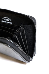 foot the coacher / Middle Zip Wallet-Black Embossed