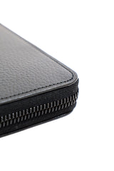 foot the coacher / Middle Zip Wallet-Black Embossed