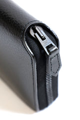 foot the coacher / Long Zip Wallet-Black Embossed