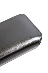 foot the coacher / Long Zip Wallet-Black Embossed