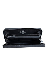 foot the coacher / Long Zip Wallet-Black Embossed