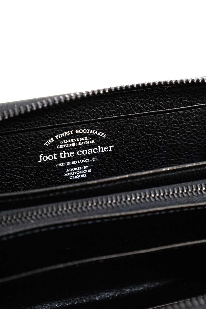 foot the coacher / Long Zip Wallet-Black Embossed