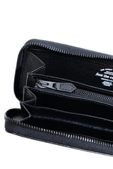 foot the coacher / Long Zip Wallet-Black Embossed