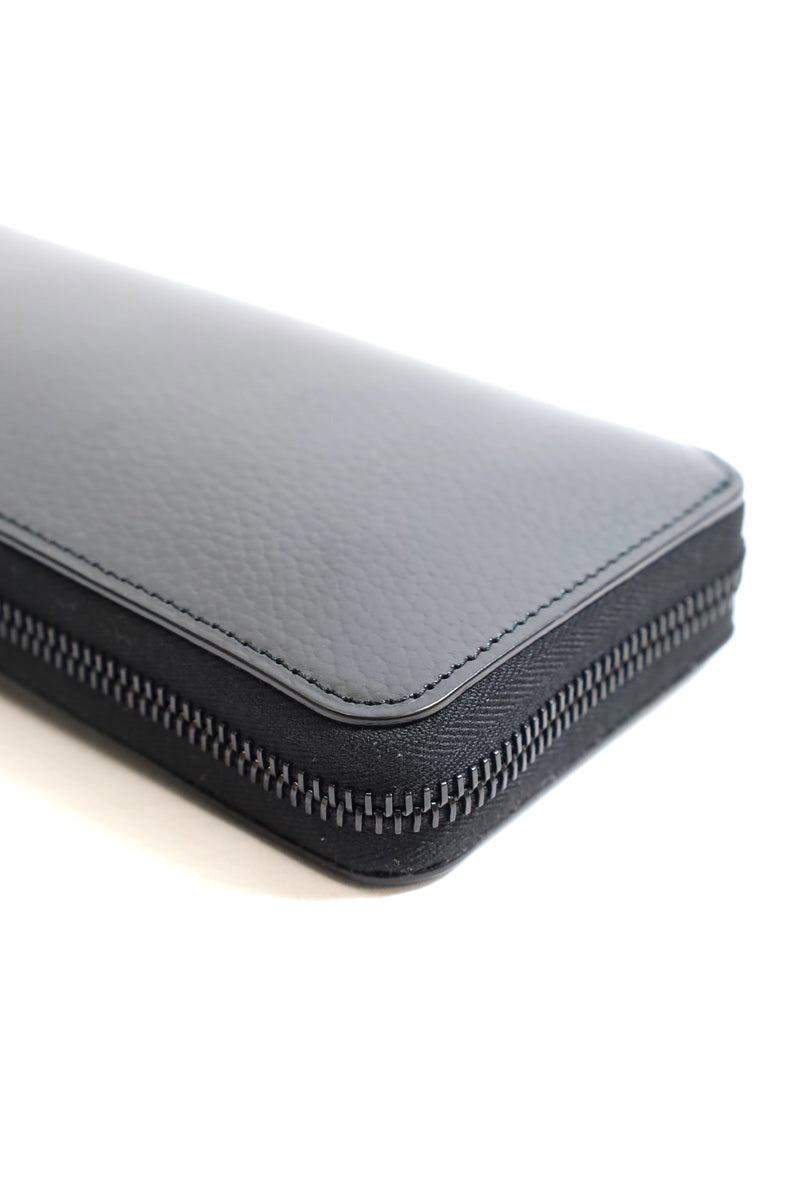 foot the coacher / Long Zip Wallet-Black Embossed