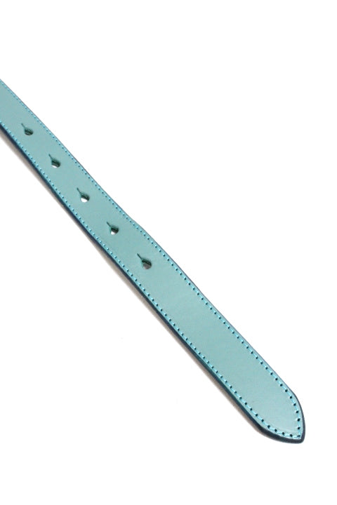 RE.ACT/BUTTERO LEATHER Narrow Belt-Turquoise
