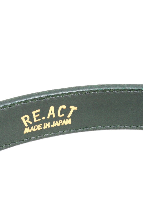 RE.ACT/BUTTERO LEATHER Narrow Belt-Green