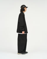Fresh Service /  COTTON CANVAS LEATHER COLLAR WORK JACKET - BLACK