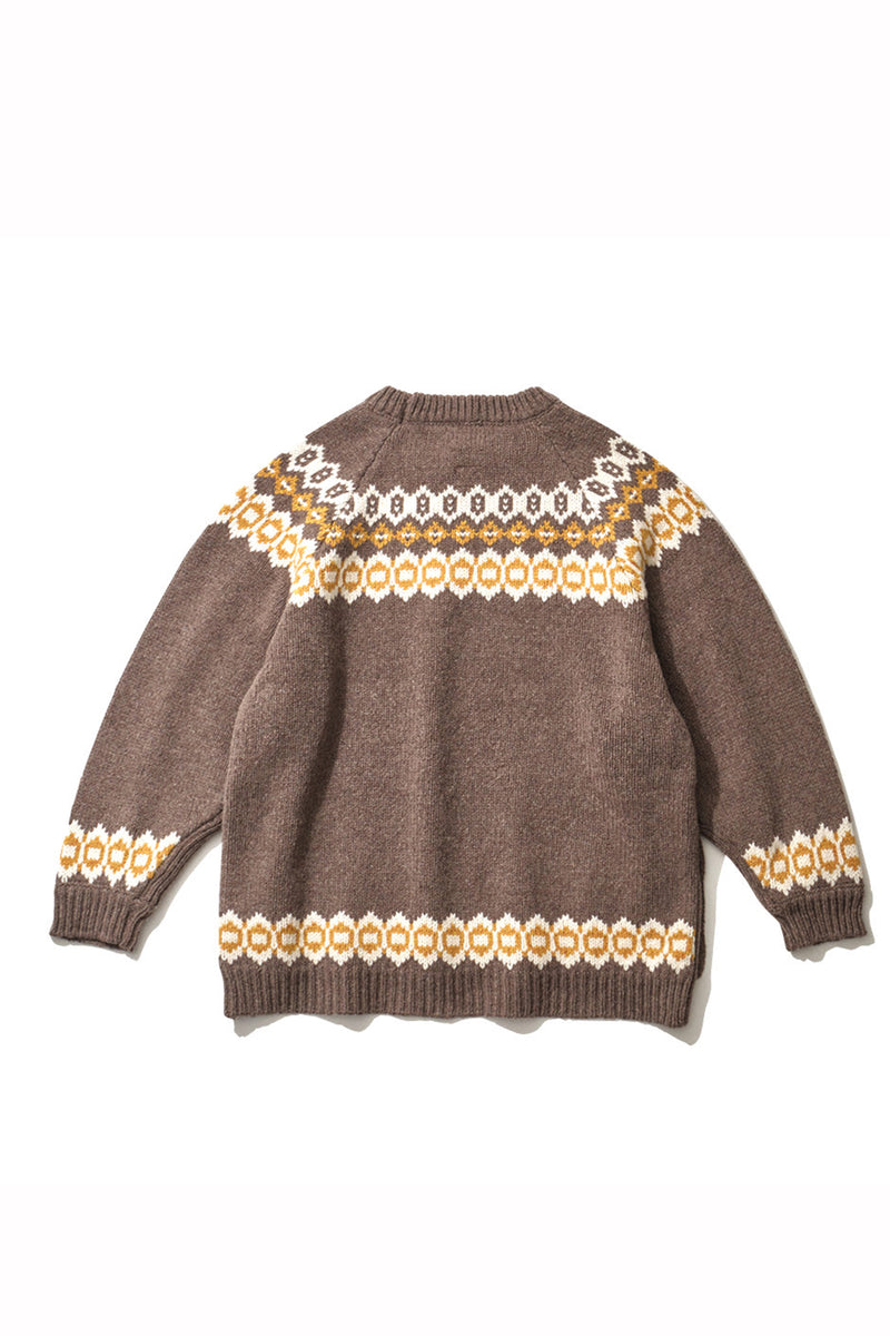 MOUNTAIN RESEARCH×BAMBOO SHOOTS / HIKING NORDIC SWEATER-Brown