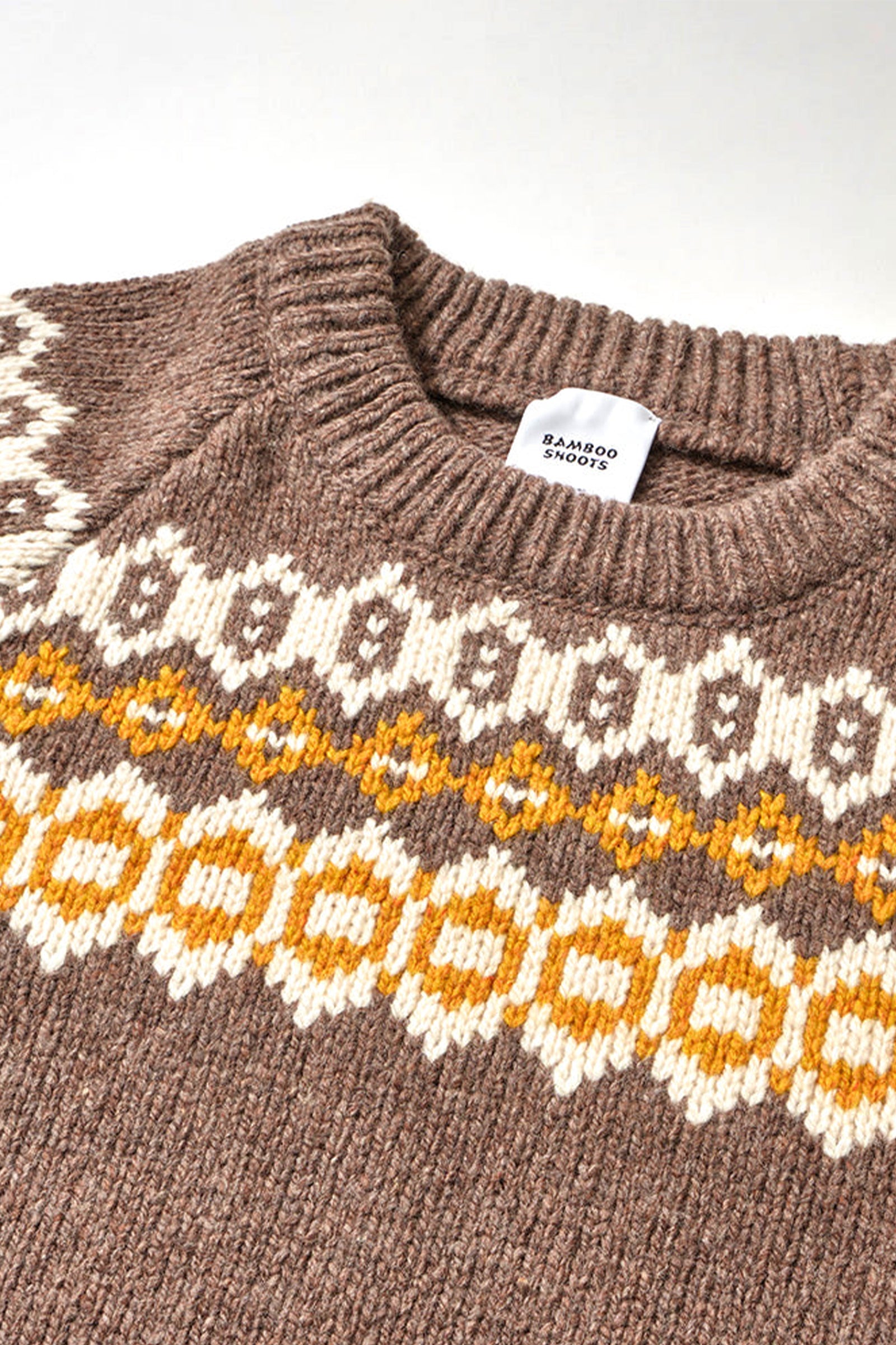 MOUNTAIN RESEARCH×BAMBOO SHOOTS / HIKING NORDIC SWEATER-Brown