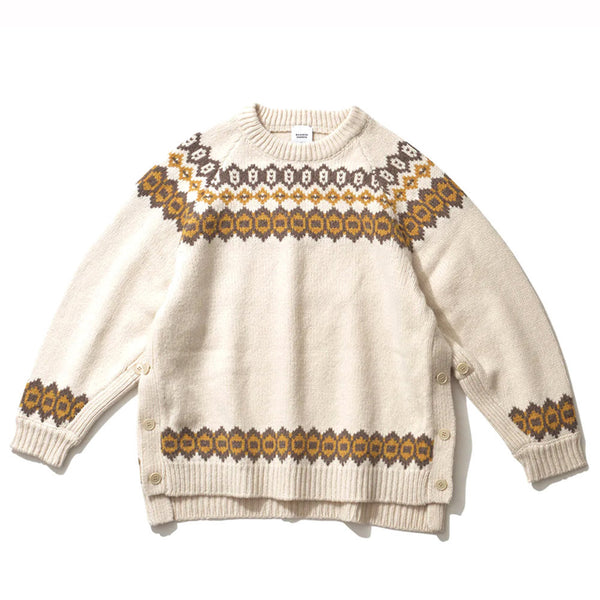 MOUNTAIN RESEARCH×BAMBOO SHOOTS / HIKING NORDIC SWEATER-Natural