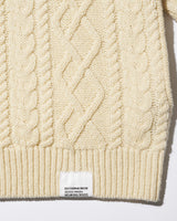 Fresh Service /  SHETLAND WOOL x SOLOTEX® TECH FISHERMAN ZIP-UP  - Ivory