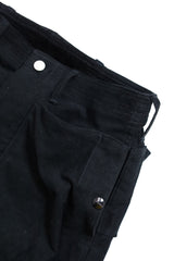 SASSAFRAS / Digs Crew Pants 4/5 - Dobby Cotton Suede-Black