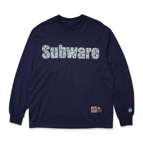 トップス SUBWARE LONG SLEEVE TEE FATCAPFILL NAVY SUBWARE / FAT CAP FILL LONG SLEEVE TEE - NAVY – redtriangle