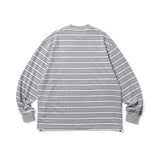 ES-U / Border LS  T-Shirt - Gray Border