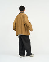 Fresh Service /  COTTON CANVAS LEATHER COLLAR WORK JACKET - CAMEL