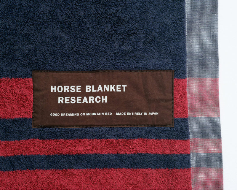 Horse Blanket Research / Cotton Pile Blanket-Navy / Burgundy