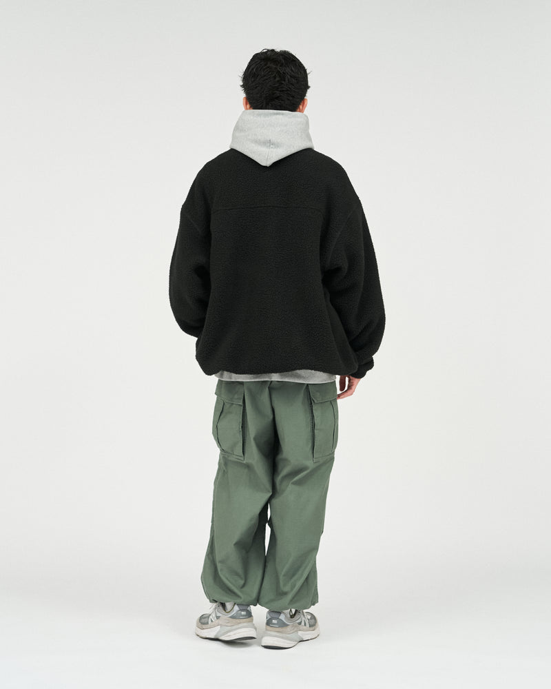 Fresh Service / HEAVY FLEECE ZIP-UP JACKET - Black