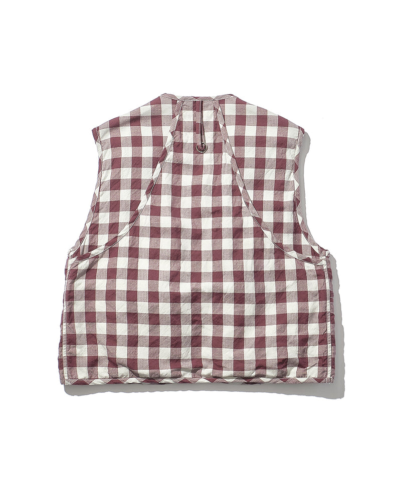 マウンテンリサーチ　チェック柄 フィッシングベスト Mountain Research / Fishing Vest - Wine – redtriangle