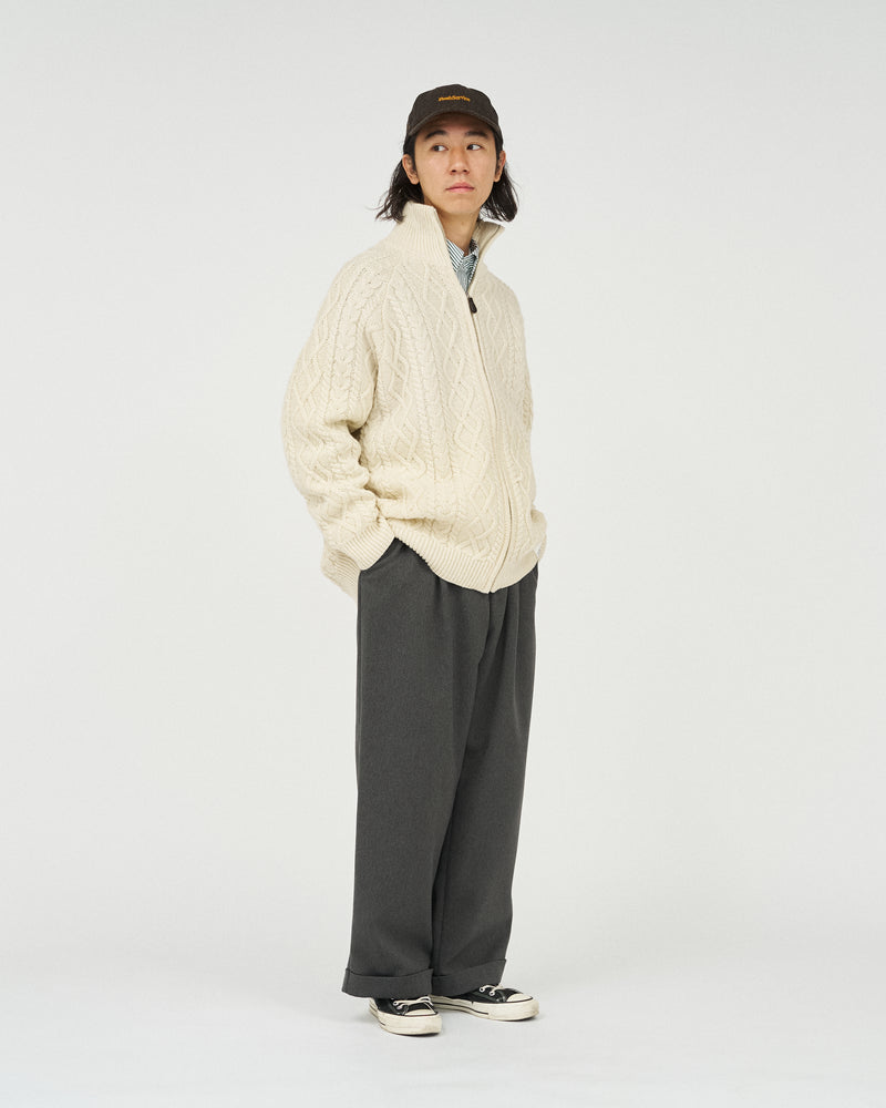 Fresh Service /  SHETLAND WOOL x SOLOTEX® TECH FISHERMAN ZIP-UP  - Ivory
