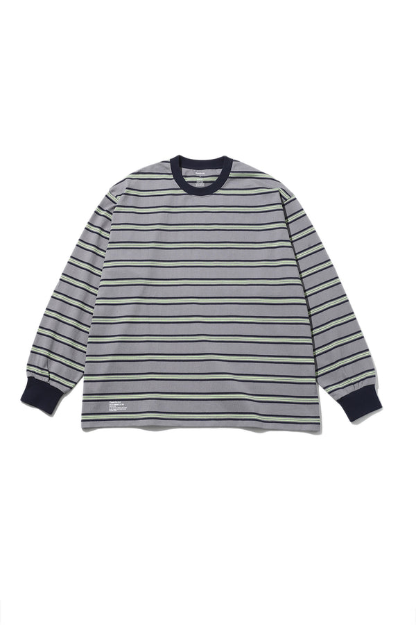 Fresh Service / Multi Border L/S Tee - Gray