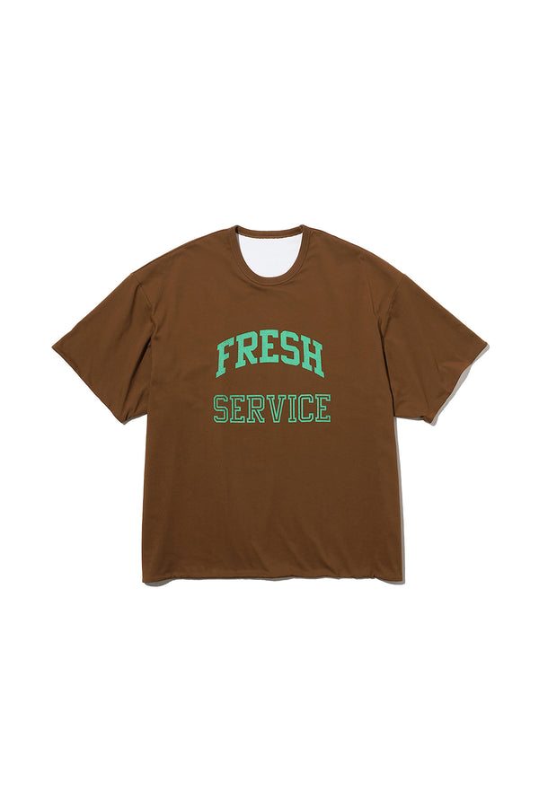 Fresh Service / REVERSIBLE  S/S TEE  - BROWN