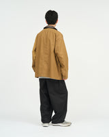 Fresh Service /  COTTON CANVAS LEATHER COLLAR WORK JACKET - CAMEL