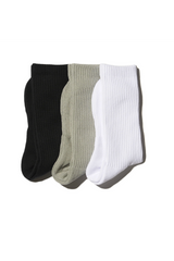 Fresh Service / SIGNATURE 3-PACK SOCKS - WHTxGRYxBLK
