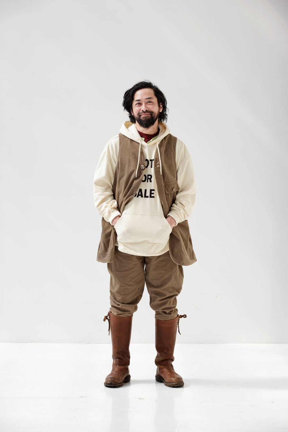MountainResearchフード付コーデュロイコットンシャツ超美品 Mountain Folks Tailoring /Hoody - White – redtriangle